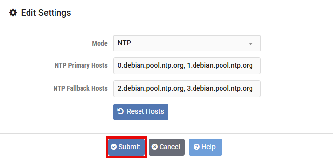 Time Synchronization - Edit Settings