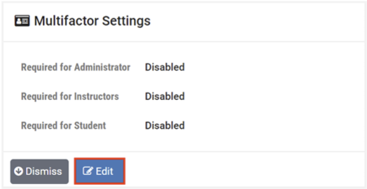 Multifactor Settings
