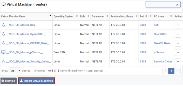 Import Virtual Machines