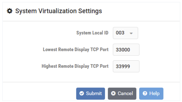 System Virtualization Settings