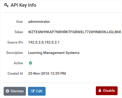 New API Key Added