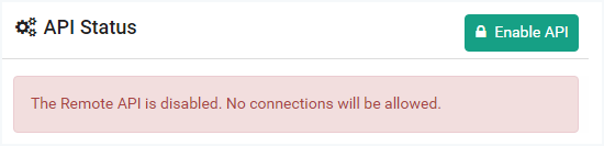 Remote API Disabled