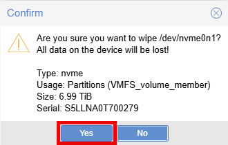 Wipe Disk - Confirm