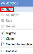 Open Console - Proxmox