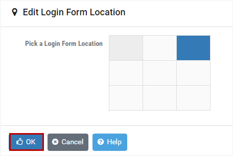 Edit Login Form Location