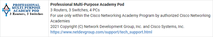 NETLAB+ Professional Multi-Purpose Academy Pod (PMAP) Pod Type